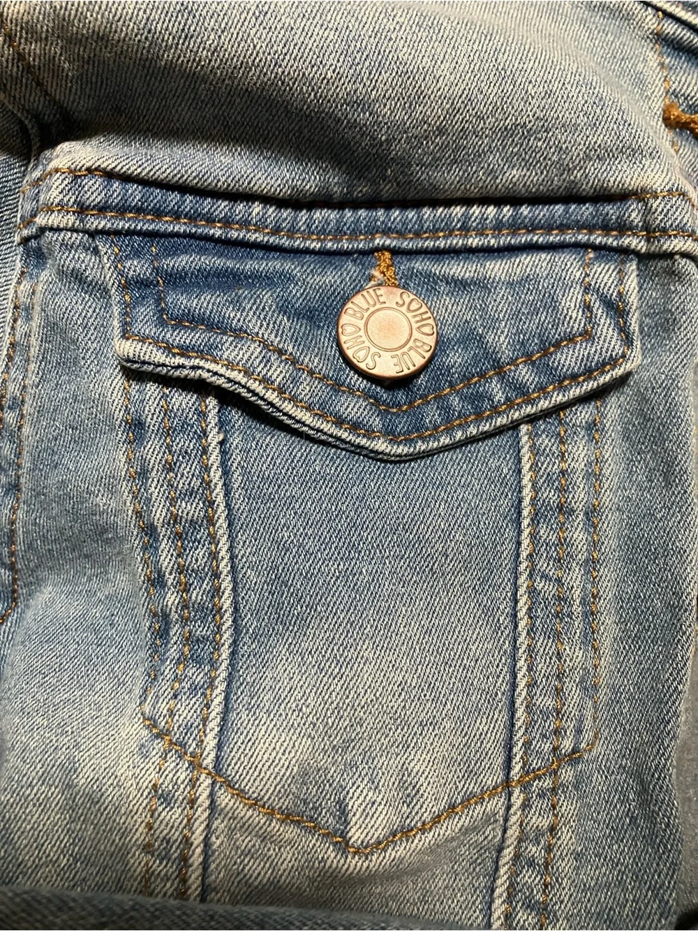 Girls Light Blue Denim Jacket - Faith Embroidered on the Back